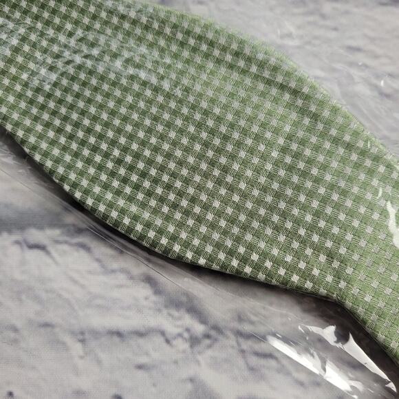 NWT The Tie Bar Be Married Sage Green Checks Silk Bow Tie - Picture 3 of 10